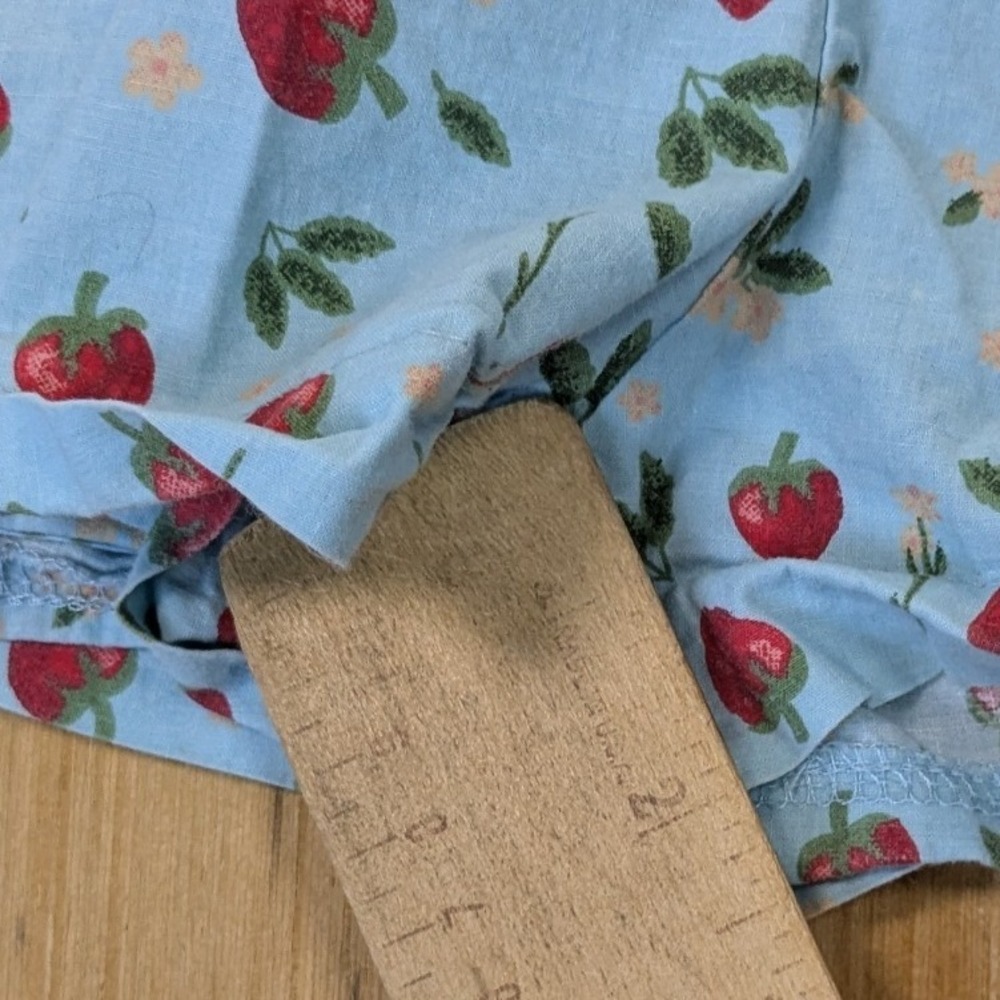 Disney Winnie the Pooh Strawberry Print Pajama Shorts Blue Women Size Large - Picture 8 of 9